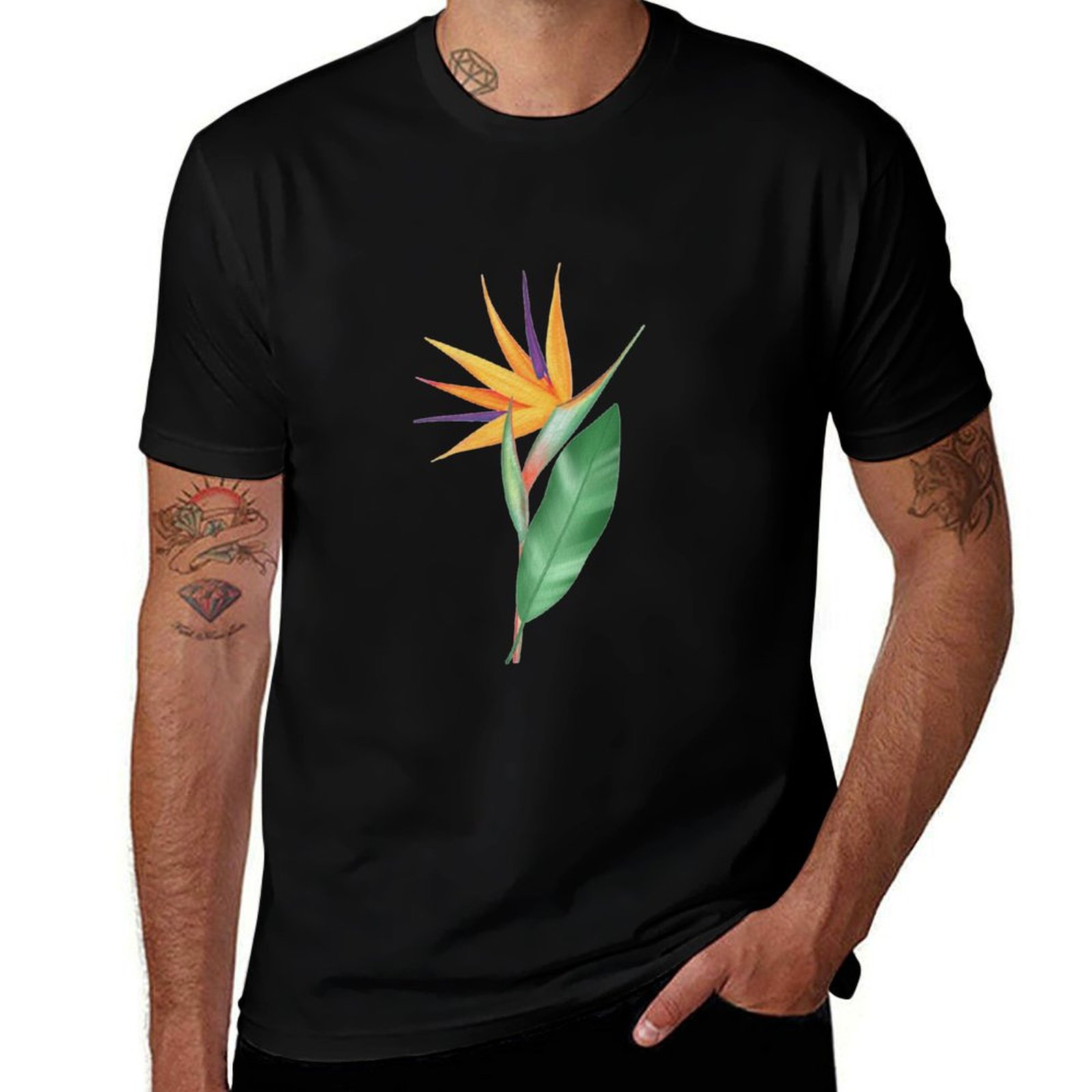 Camiseta com estampa de flor d - Bird Paradise Strelitzia avaliação e preço
